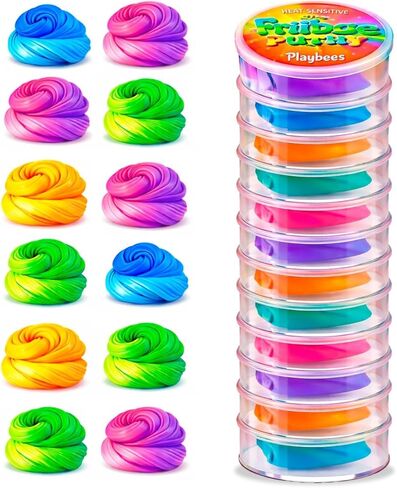 Playbees Color Changing Putty 12 Pack - Silly Mini Putty Thinking Slime for Sensory Play, Educational Games, Fidget 8-15 - Heat Sensitive Magical Color Shifts - Slime Favors 0.5 Oz in Kuwait