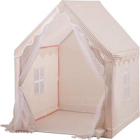 Princess Castle Tent, Large Kids Play Tent, Children's Play Tent, Indoor & Outdoor Use, with Star Lights, Breathable Gauze Curtain, Playhouse for Girls, Birthday Present, Party Decoration, Pink in Saudi Arabia