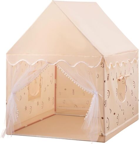 Princess Castle Tent, Large Kids Play Tent, Children's Play Tent, Indoor & Outdoor Use, with Star Lights, Breathable Gauze Curtain, Playhouse for Girls, Birthday Present, Party Decoration, Pink in Saudi Arabia