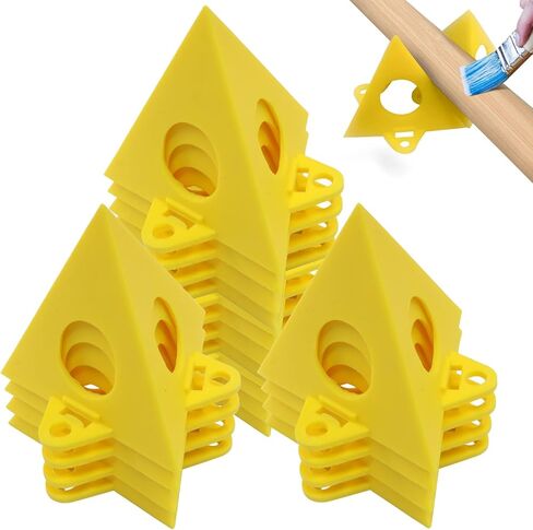 Rierdge 40 PCS Pyramid Stands for Painting - Premium Plastic Paint Triangle Stands with Locking System, Reusable Mini Cones for DIY Art Projects & Woodworking, Yellow in Kuwait