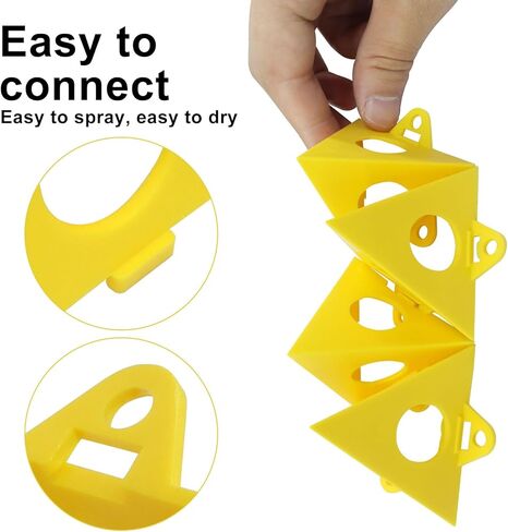 Rierdge 40 PCS Pyramid Stands for Painting - Premium Plastic Paint Triangle Stands with Locking System, Reusable Mini Cones for DIY Art Projects & Woodworking, Yellow in Kuwait