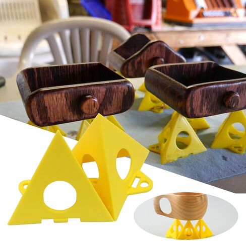 Rierdge 40 PCS Pyramid Stands for Painting - Premium Plastic Paint Triangle Stands with Locking System, Reusable Mini Cones for DIY Art Projects & Woodworking, Yellow in Kuwait