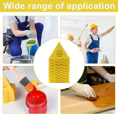Rierdge 40 PCS Pyramid Stands for Painting - Premium Plastic Paint Triangle Stands with Locking System, Reusable Mini Cones for DIY Art Projects & Woodworking, Yellow in Kuwait
