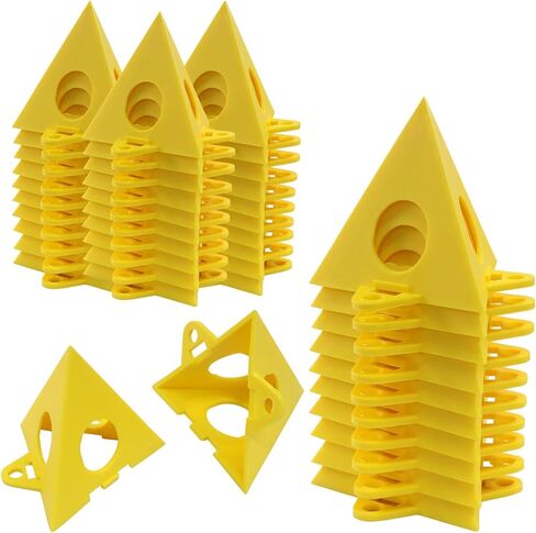 Rierdge 40 PCS Pyramid Stands for Painting - Premium Plastic Paint Triangle Stands with Locking System, Reusable Mini Cones for DIY Art Projects & Woodworking, Yellow in Kuwait