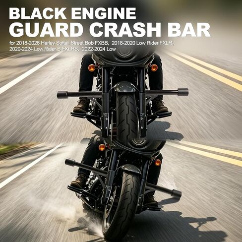 1.25 بوصة أمامي M8 Footpeg Softail Engine Guard Crash Bar، لـ 2018-2026 Harley Softail Street Bob FXBB، 2018-2020 Low Rider FXLR، 2020-2024 Low Rider S FXLRS، 2022-2024 Low Rider ST FXLRST in Kuwait
