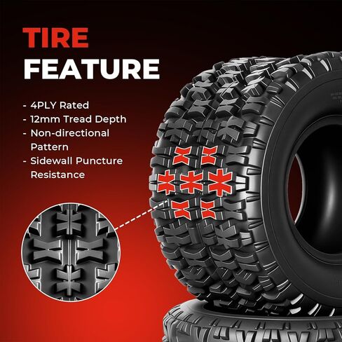 مجموعة من إطارين ATV/UTV مقاس 18x10-8، 4PR 18x10x8 لجميع التضاريس، بدون أنابيب شديدة التحمل، مداس غير اتجاهي in Kuwait