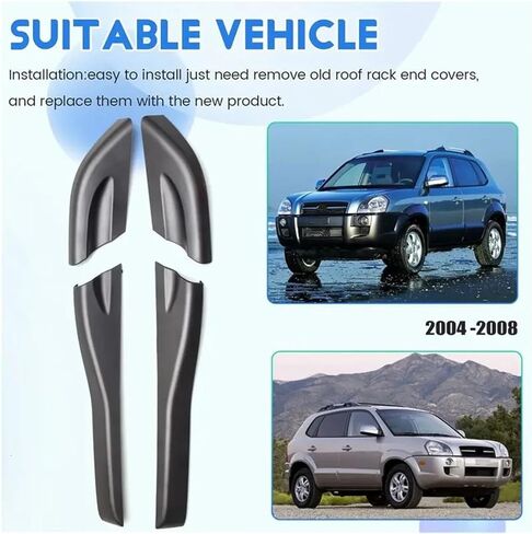4Pcs Roof Rails Rack End Cover Shell Compatible For Tucson 2004-2008 in Kuwait