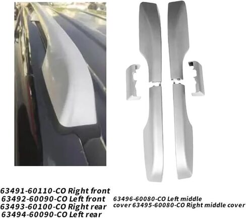 6Pcs Roof Rail Rack End Cover Shell Compatible For Toyota For Land Cruiser LC200 2008-2022 63491-60110 63492-60090 63494-60090 63495-6008 in Kuwait