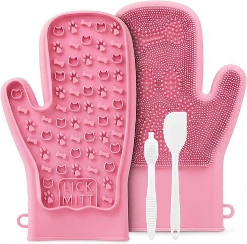 LickMitt® Dual-Sided Pet Mitt – For Spreadable Treats That Soothe & Comfort – Designed for Grooming & Shed Control – Encourages Licking & Bonding – BPA-Free, Easy-Clean Enrichment Tool for Dogs & Cats in Saudi Arabia