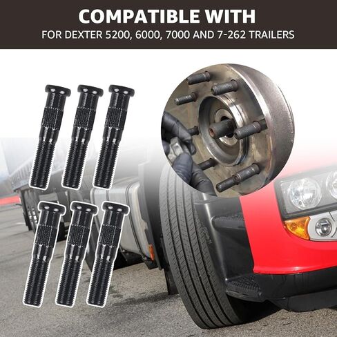 6PCS 1/2"-20 x 2.70 Press-in Wheel Studs Compatible with Dexter Press-in Wheel Studs 5200, 6000 7000, lb 7-262 Trailer, Replacement 007-262-00, 00726200, 7-262, K71-686-0 in Kuwait