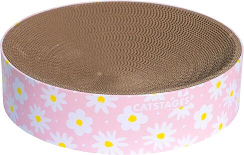 Catstages Scratch & Snuggle Daisy 2 في 1 أداة خدش ومكان للاسترخاء للقطط المموجة، تصميم زهور، وردي in Saudi Arabia
