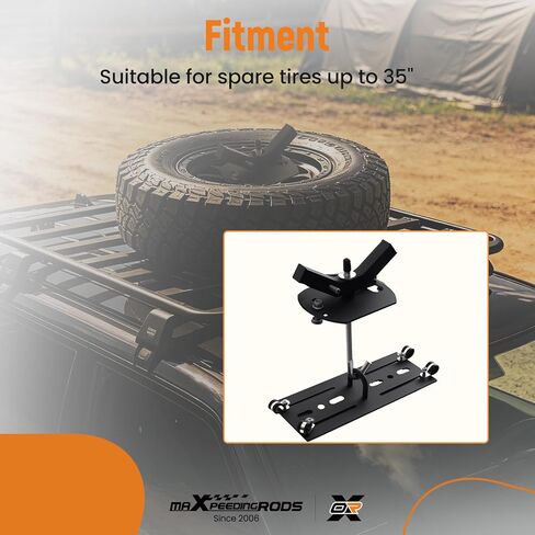 maXpeedingrods Spare Tire Carrier, Spare Tire Mount for Roof Platform Cargo Baskets with Spare Tires up to 35 inches in Kuwait