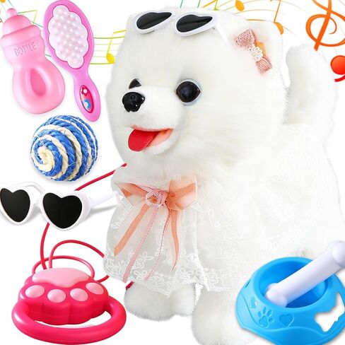 HCdoujoy Walking Barking Singing Husky Puppy Toy, Repeats What You Say, Realistic Licking Tongue Wagging Tail Mechanical Dog with Touch or Voice Control, Interactive Music Dancing Plush Pet for Kids in Kuwait