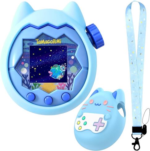 Silicone Cover for Tamagotchi Paradise Case, Protective Case with Screen Protector and Lanyard for Tamagotchi Paradise Water, Land, Sky, Jade Forest- Soft, Cute, Waterproof, Anti-Scratch, Shockproof in Kuwait