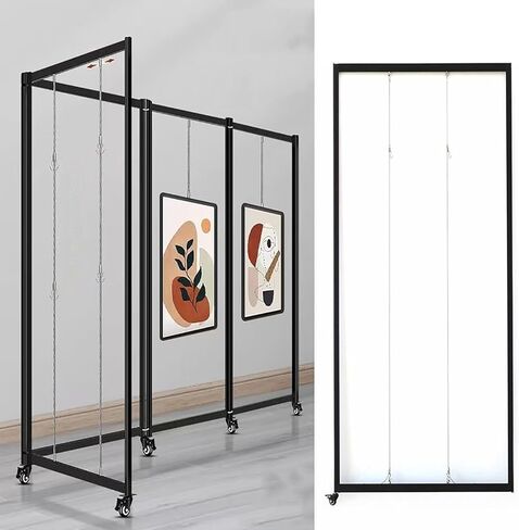 رف عرض متحرك قابل للطي، 5 قطع حامل عرض فني متنقل مقاس 60 × 150 سم (23.6 × 59 بوصة) لوحة قائمة بذاتها للخط والرسم ومعارض التصوير الفوتوغرافي والتسويق التجاري، مثالية حتى للخط in Kuwait