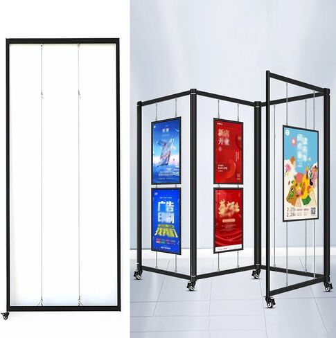 Movable Folding Display Rack,Freestanding Art Display Stand Set of 5-100x200cm (39.4x78.7in) for Art, Weddings, Marketing, Advertising, & Exhibition Easels - Perfect for Showcasing Paintin in Kuwait