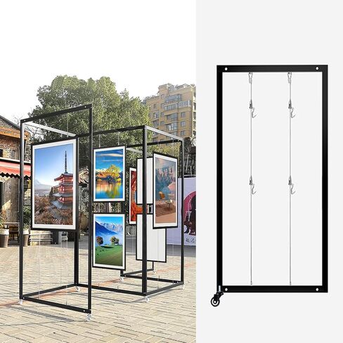 Movable Folding Display Rack,Foldable Art Display Stand - Self-Supporting Marketing Board for Calligraphy, Painting & Photography (Set of 5, 60x150cm / 23.6x59in) - Perfect for Events & Exhi in Kuwait