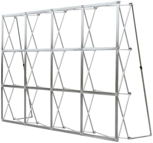 This Portable Pop Up Display Stand, Tension Backdrop Booth Frame, Fabric Trade Show Exhibit Display Booth with Zips(Size:230x305cm/7.5x10ft) in Kuwait