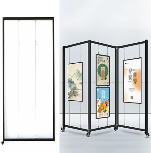 رف عرض متحرك قابل للطي، حامل عرض فني متنقل من الألومنيوم 3 قطع، 80 × 180 سم (31.5 × 70.8 بوصة) - حامل معرض محمول لمعرض الفنون، معرض الحرف اليدوية، حامل الرسم، لافتات الزفاف، العرض in Kuwait