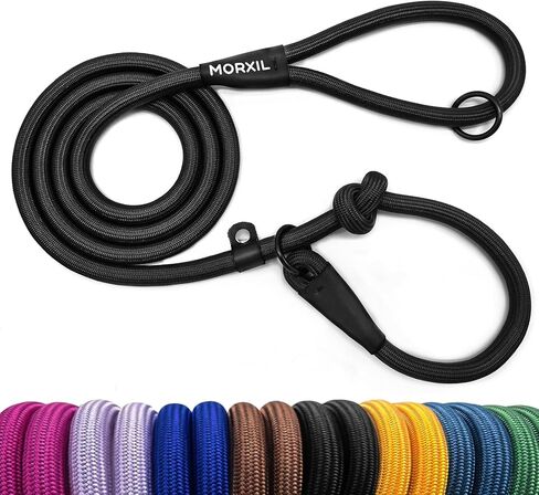 Slip Leash for Dogs, Heavy Duty Rope No Pull Dog Training Leash, 6FT Strong Nylon Pet Walking Lead Control leashes for Large Medium Dogs (Black) in Saudi Arabia