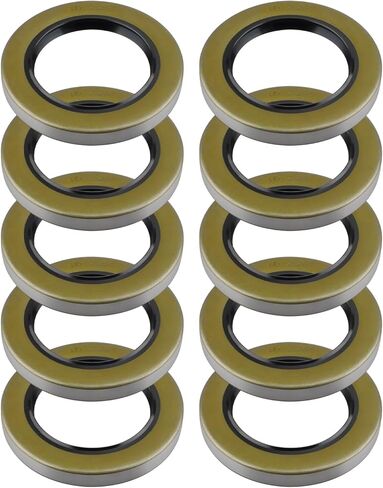 Double Lip Grease Seals Fit for 5200–7000 lb EZ-Lube Trailer Axles and D42 Spindles, Fit for Lippert/LCI 10K Axles, 2.250" ID x 3.376" OD, Replace Part 122088 010-036-00, 10 Pack in Kuwait