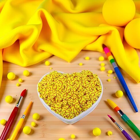 10g Yellow Softball Polymer Clay Slices (5mm),DIY Craft and Nail Art Decor,Sprinkle Clays for Sports Fans, Gifts for Crafters,Modeling Clay Dough and Faux Crafts in Kuwait