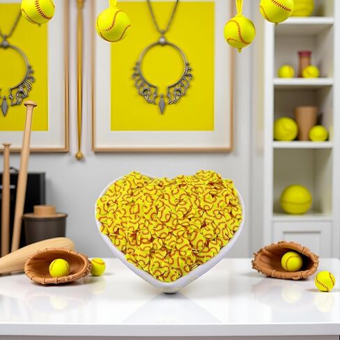 10g Yellow Softball Polymer Clay Slices (5mm),DIY Craft and Nail Art Decor,Sprinkle Clays for Sports Fans, Gifts for Crafters,Modeling Clay Dough and Faux Crafts in Kuwait