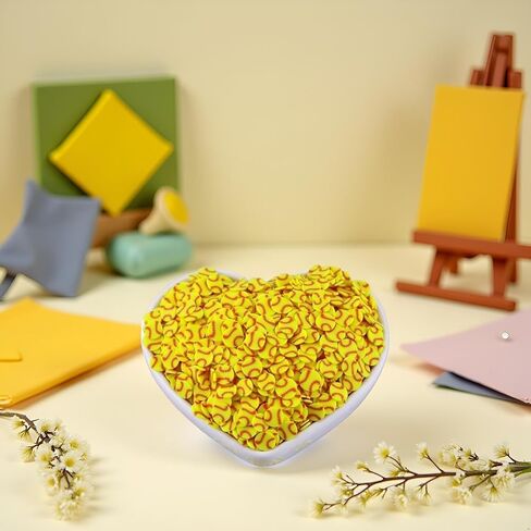 10g Yellow Softball Polymer Clay Slices (5mm),DIY Craft and Nail Art Decor,Sprinkle Clays for Sports Fans, Gifts for Crafters,Modeling Clay Dough and Faux Crafts in Kuwait