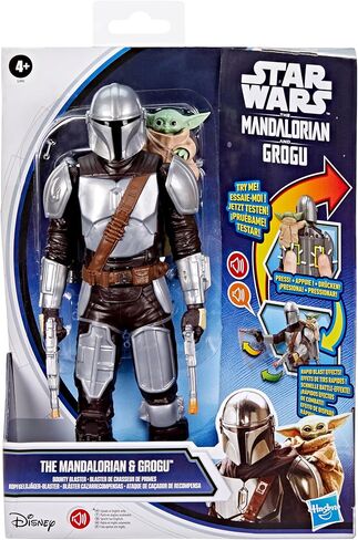 STAR WARS The Mandalorian & Grogu Bounty Blaster, 11-Inch Action Figure with Sound Effects, Interactive Toys for Boys & Girls Ages 4+ in Kuwait