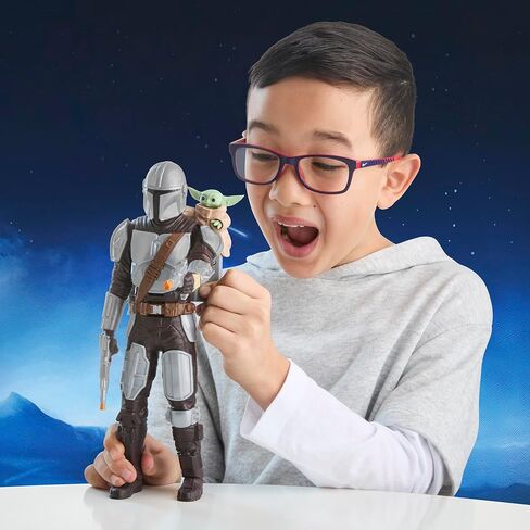 STAR WARS The Mandalorian & Grogu Bounty Blaster, 11-Inch Action Figure with Sound Effects, Interactive Toys for Boys & Girls Ages 4+ in Kuwait