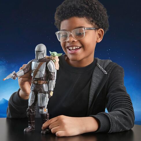 STAR WARS The Mandalorian & Grogu Bounty Blaster, 11-Inch Action Figure with Sound Effects, Interactive Toys for Boys & Girls Ages 4+ in Kuwait