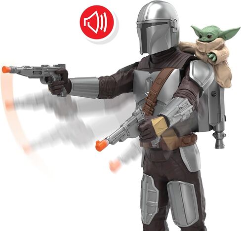 STAR WARS The Mandalorian & Grogu Bounty Blaster, 11-Inch Action Figure with Sound Effects, Interactive Toys for Boys & Girls Ages 4+ in Kuwait
