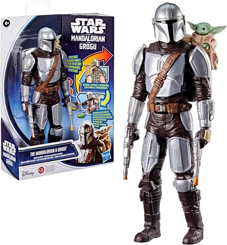 STAR WARS The Mandalorian & Grogu Bounty Blaster, 11-Inch Action Figure with Sound Effects, Interactive Toys for Boys & Girls Ages 4+ in Kuwait