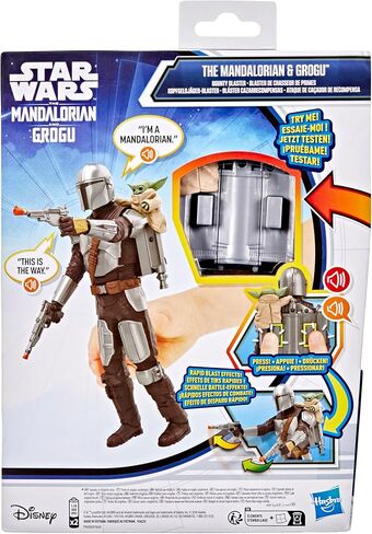STAR WARS The Mandalorian & Grogu Bounty Blaster, 11-Inch Action Figure with Sound Effects, Interactive Toys for Boys & Girls Ages 4+ in Kuwait