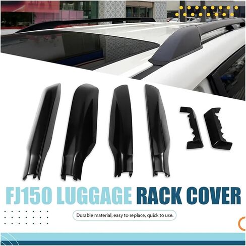 6Pcs/Set Compatible For Toyota Land Cruiser Prado FJ150 2010-2019 Black Roof Rack Bar Rail End Cover Protection Shell in Kuwait
