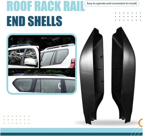 6Pcs/Set Compatible For Toyota Land Cruiser Prado FJ150 2010-2019 Black Roof Rack Bar Rail End Cover Protection Shell in Kuwait