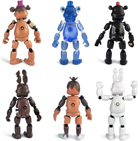 تويزفيل مستوحاة من خمس ليالٍ في فريدي | مجموعة الشوكولاتة | مجموعة ألعاب مجسمات فريدي (FNAF) مكونة من 6 قطع [روك ستار آند تشوكليت فريدي، بوني، تشيكا، عيد الفصح، فريدي فروستبير] in Kuwait