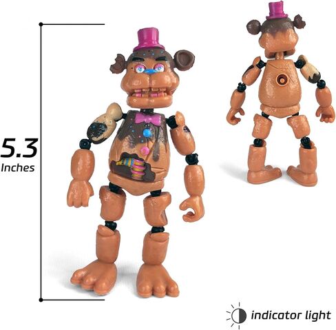 تويزفيل مستوحاة من خمس ليالٍ في فريدي | مجموعة الشوكولاتة | مجموعة ألعاب مجسمات فريدي (FNAF) مكونة من 6 قطع [روك ستار آند تشوكليت فريدي، بوني، تشيكا، عيد الفصح، فريدي فروستبير] in Kuwait