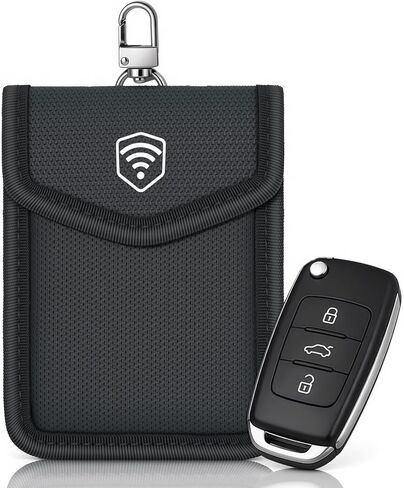 Faraday Bag for Key Fob, Car Key Signal Blocker Pouch, Waterproof RFID Blocking Faraday Pouch for Car Keys, Key Fob Protector Case for Keyless Entry Remotes in Kuwait