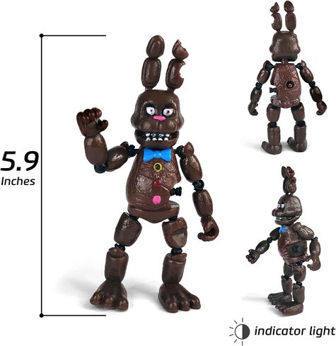 تويزفيل مستوحاة من خمس ليالٍ في فريدي | مجموعة الشوكولاتة | مجموعة ألعاب مجسمات فريدي (FNAF) مكونة من 6 قطع [روك ستار آند تشوكليت فريدي، بوني، تشيكا، عيد الفصح، فريدي فروستبير] in Kuwait