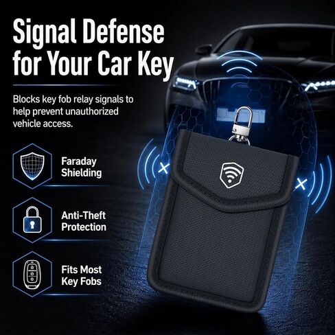 Faraday Bag for Key Fob, Car Key Signal Blocker Pouch, Waterproof RFID Blocking Faraday Pouch for Car Keys, Key Fob Protector Case for Keyless Entry Remotes in Kuwait