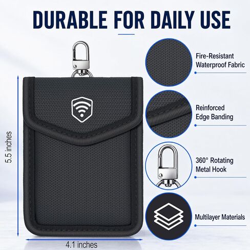Faraday Bag for Key Fob, Car Key Signal Blocker Pouch, Waterproof RFID Blocking Faraday Pouch for Car Keys, Key Fob Protector Case for Keyless Entry Remotes in Kuwait