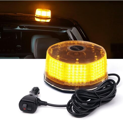 Xprite Red&Blue 240LED Rotating Beacon Light w/Magnetic Base，Safety Warning Police Flashing Lights for Law Enforcement Vehicles Forklift Patrol Security Trucks Cruiser UTV ATV Snowplow Volunteer in Kuwait