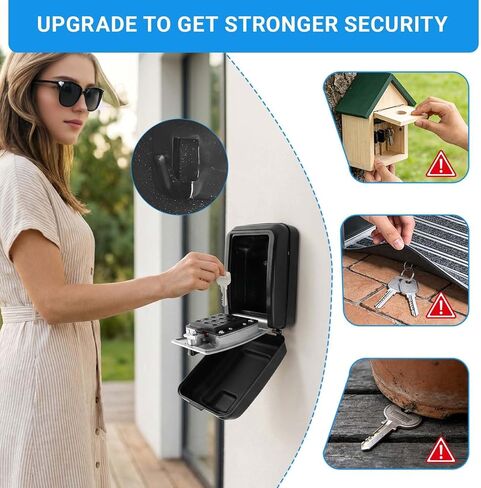 12 Digit Combination Key Lock Box for Keys with Installation Kit, Waterproof Security Car Window Locks Box with Resttable Code, Wall Mount Key Storage for Warehouse, Home, Office, Garage in Kuwait