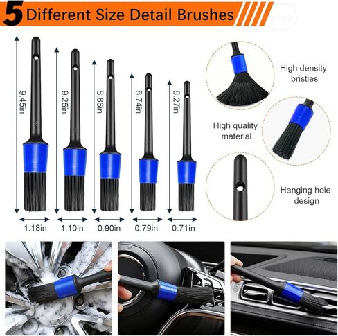 41Pcs Professional Car Detailing Kit, Car Wash Kit with Portable Handbag, Wet and Dry Use Car Cleaning Kit, Durable Drill Brush, Apply to Interior, Exterior, Wheels, Trucks, Motorcycles in Kuwait