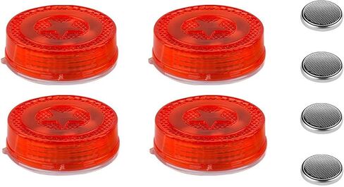 4 PCS Wireless Car Door LED Warning Lights, 5 LED Roadside Strobe Lamp for Anti Rear End Collision, Universal Flashing Safety Signal Light for Sedans SUVs Trucks Vans (Red) in Kuwait