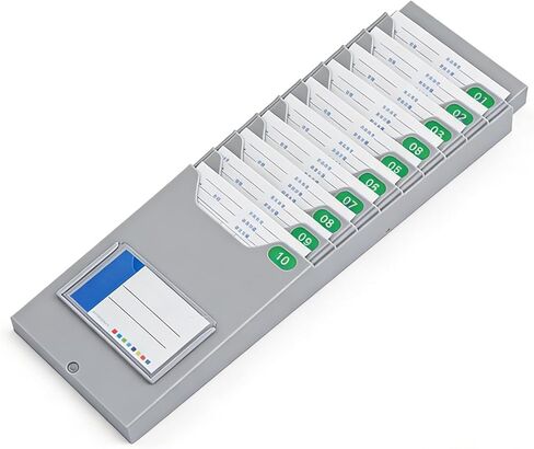 حامل بطاقة الوقت قابل للسحب للحضور المثبت على الحائط، رف بلاستيكي لبطاقات الوقت ومسجل كشوف المرتبات، 20 فتحة للمفاتيح لحفظ الوقت بكفاءة in Kuwait