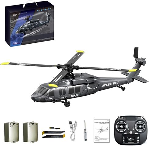 طائرة هليكوبتر UH-60 Blackk Hawkk تعمل بالتحكم عن بعد، 2.4G 5CH Flybarless RC طائرة هليكوبتر مع تثبيت الارتفاع البارومتري/وضع التدفق البصري/هدية عكسية بمفتاح واحد، هدية -RTF in Kuwait