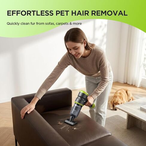 Handheld Car Vacuum Cleaner, 4-in-1 Cordless Rechargeable Mini Vacuum with Air Duster – Quickly Clean Crumbs, Pet Hair & Crevices in Car, Office, Home. Ideal for Commuters & Office Workers (Green) in Kuwait