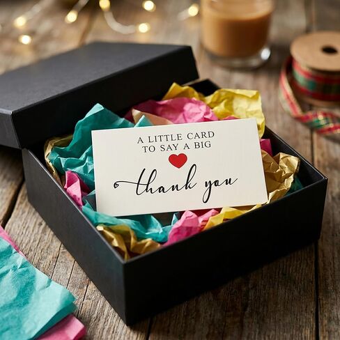 200Pcs Thank You Cards for Small Business, 2 x 3.5 Inches/5 x 9 cm A Little Card to Say A Big Thank You, Customer Appreciation Notes for Packaging Essentials Supplies in Kuwait
